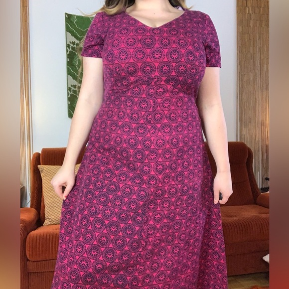 Vintage 70s Cotton Mandala Print Hippie Maxi Dress - Picture 4 of 7